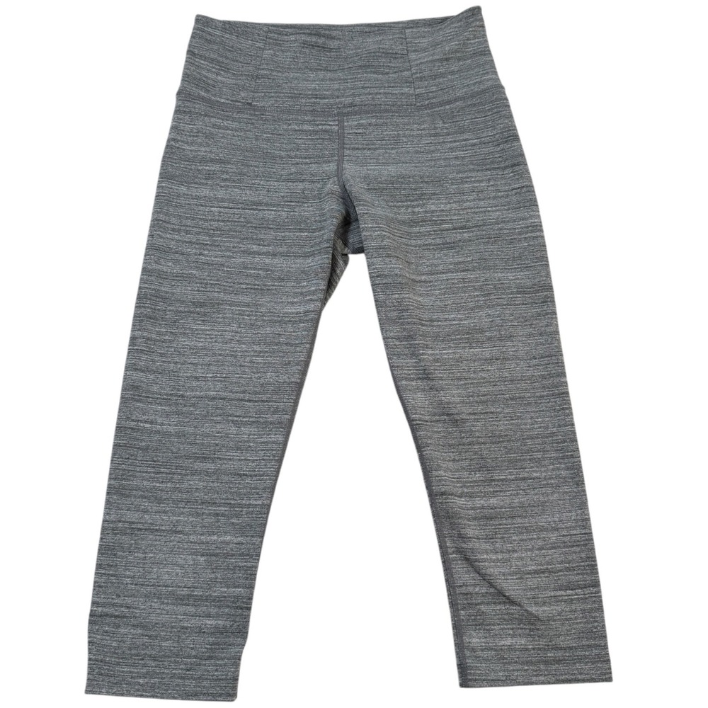 Manduka Womens Gray Space Dye High Rise Capri Yoga Leggings Size Small